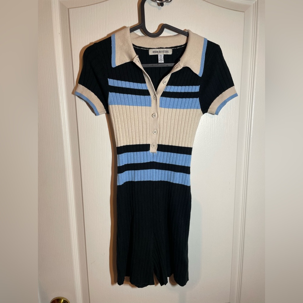 Urban outfitters striped polo romper